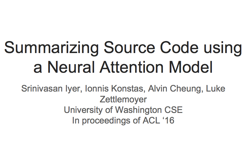 CS224n研究热点12 神经网络自动代码摘要